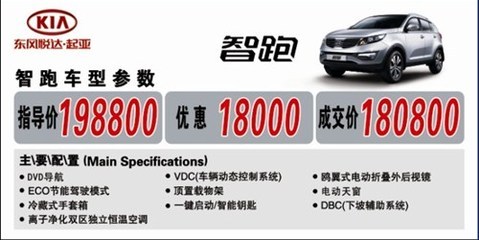 常州萬事達起亞智跑限時鉅惠，最高享1.8萬元讓利